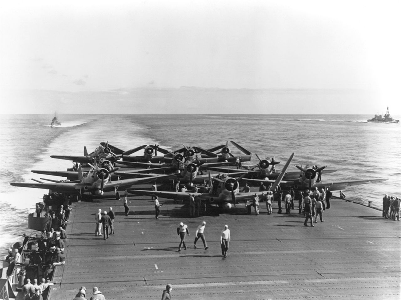 Portaviones aliado en la Segunda Guerra Mundial. Wikimedia Commons
